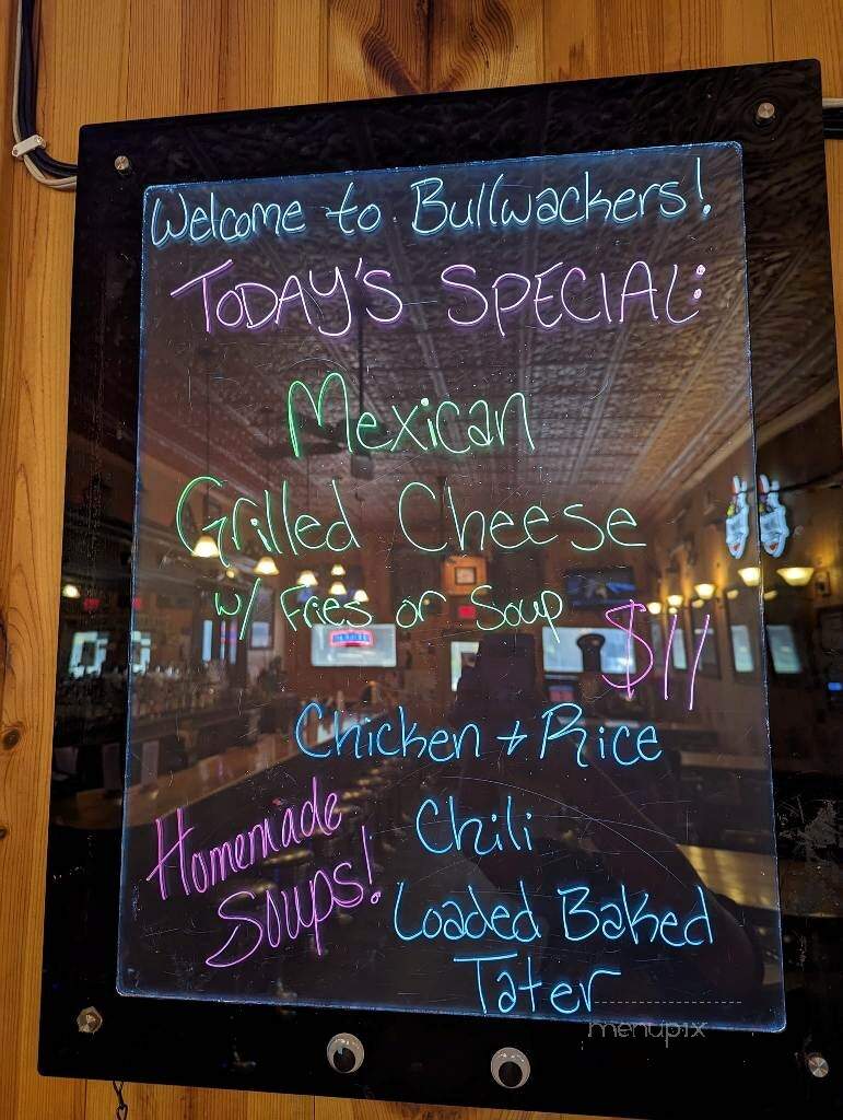 Bullwacker's Saloon & Steakhouse - Whitewood, SD menu_pic