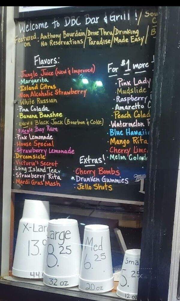 DBC Bar and Grill - Metairie, LA menu_pic