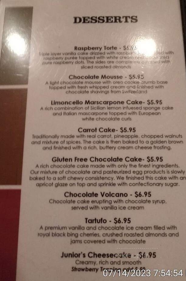 Brass Rail Bar & Grill - Matawan, NJ menu_pic