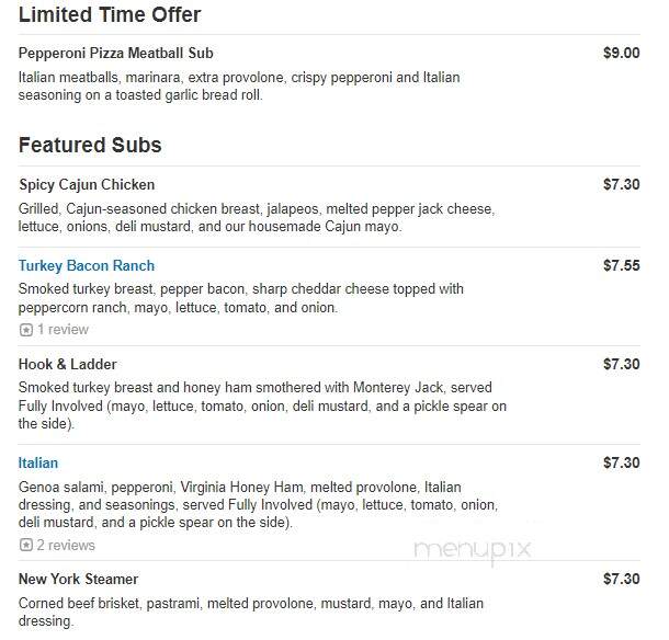 Firehouse Subs - Simpsonville, SC menu_pic