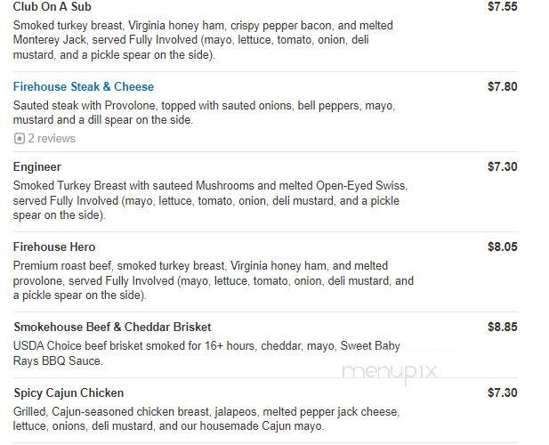 Firehouse Subs - Simpsonville, SC menu_pic
