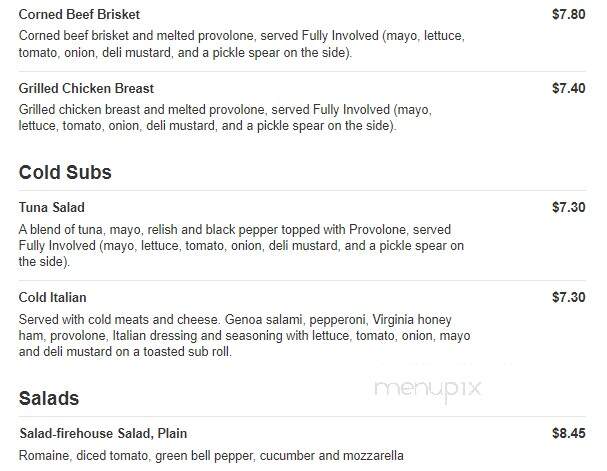 Firehouse Subs - Simpsonville, SC menu_pic