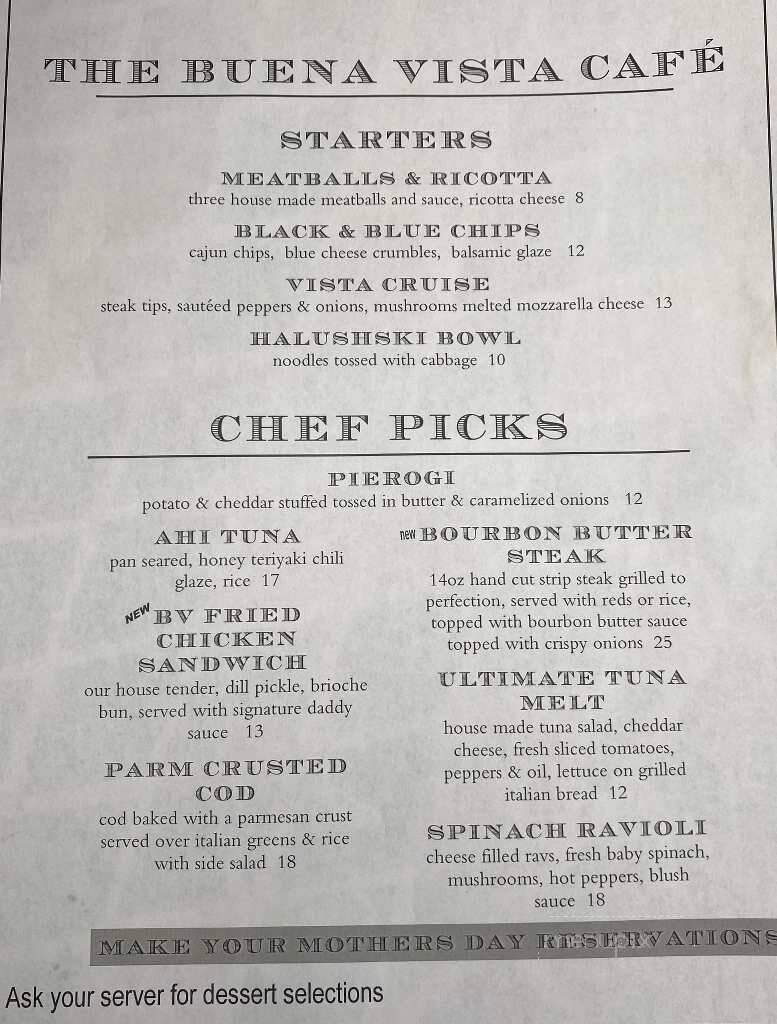 Buena Vista II - Warren, OH menu_pic