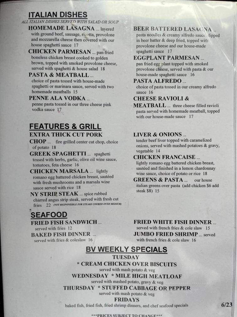 Buena Vista II - Warren, OH menu_pic