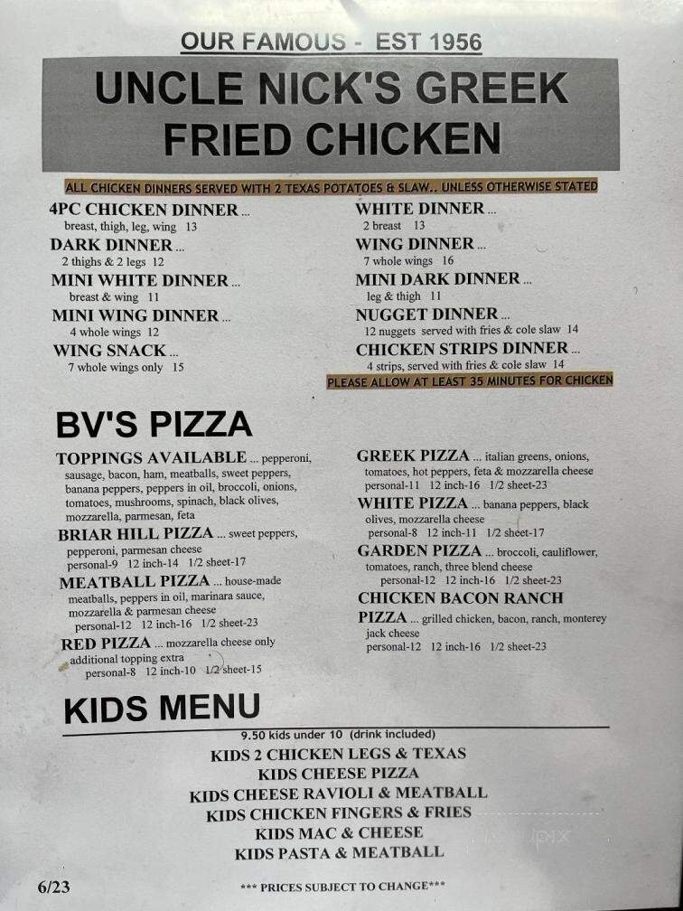 Buena Vista II - Warren, OH menu_pic