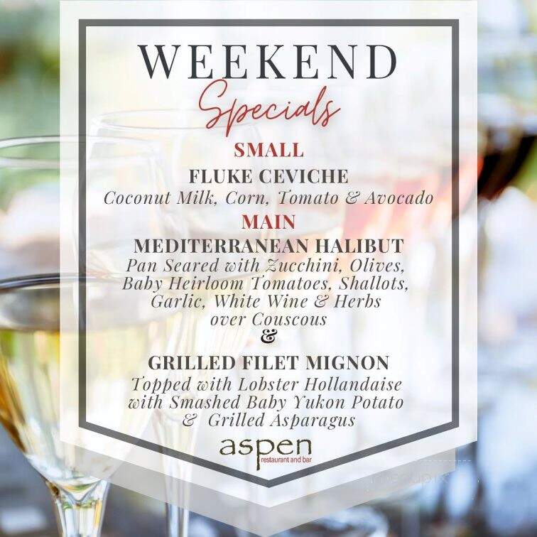 Aspen Restaurant - Old Saybrook, CT menu_pic