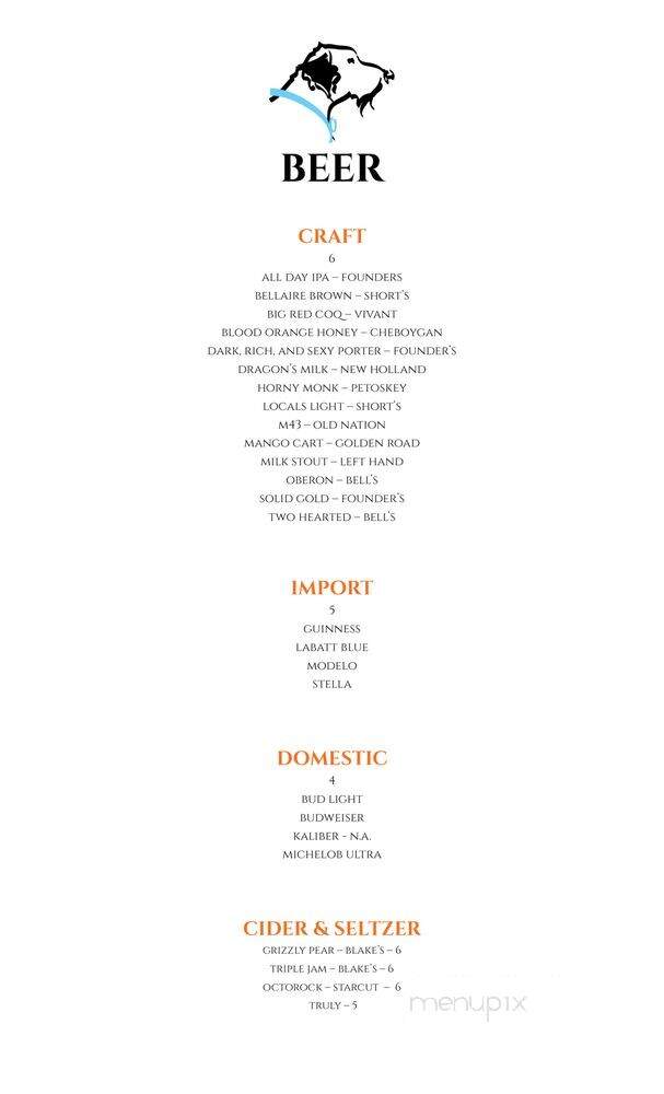 The Bearded Dogg Lounge - Gaylord, MI menu_pic