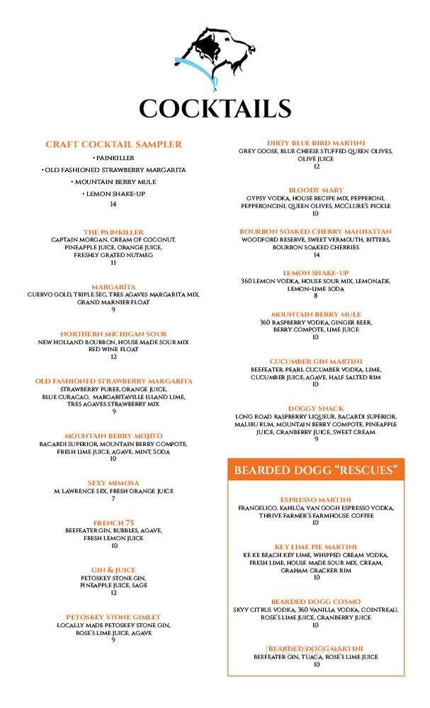 The Bearded Dogg Lounge - Gaylord, MI menu_pic