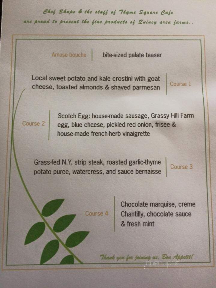 Thyme square cafe - Quincy, IL menu_pic