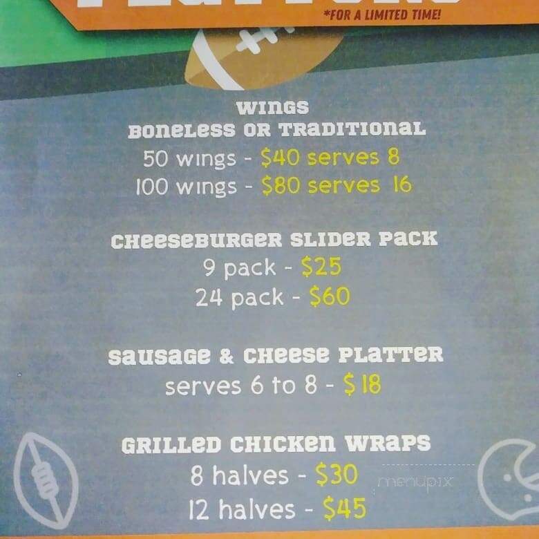 Skybox Sports Bar Pizzeria - Saltillo, MS menu_pic