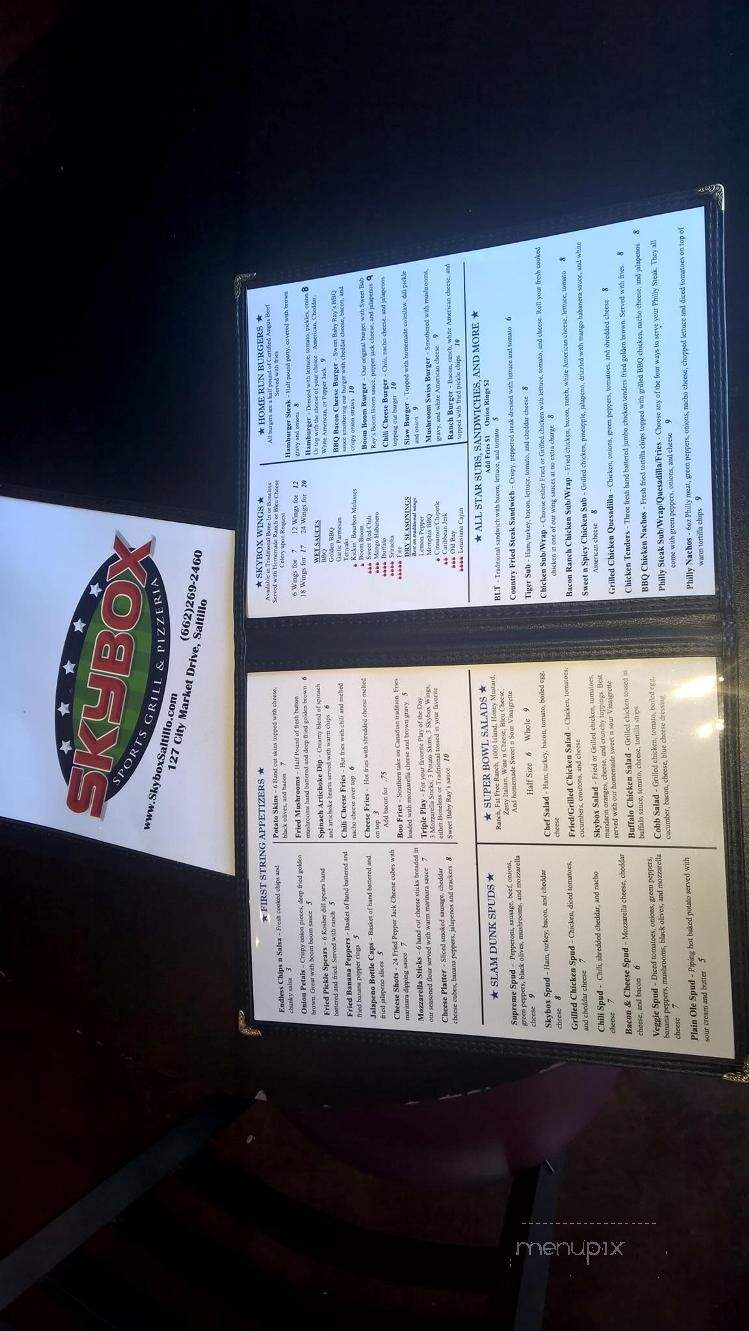 Skybox Sports Bar Pizzeria - Saltillo, MS menu_pic