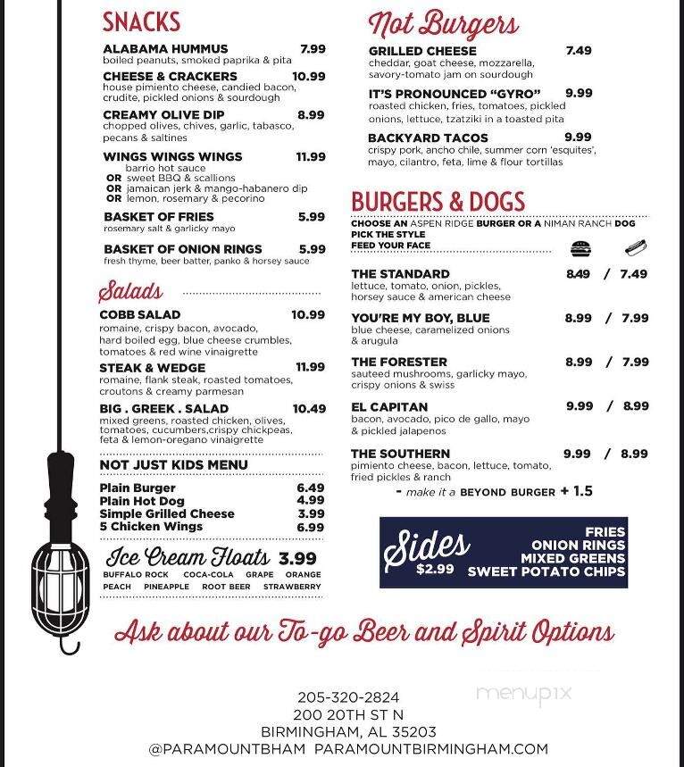 Paramount - Birmingham, AL menu_pic