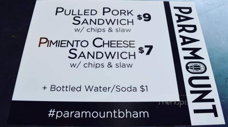 Paramount - Birmingham, AL menu_pic