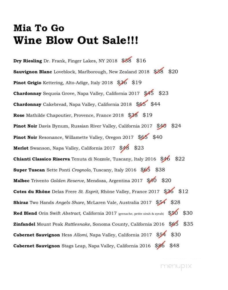 Mia - Ithaca, NY menu_pic