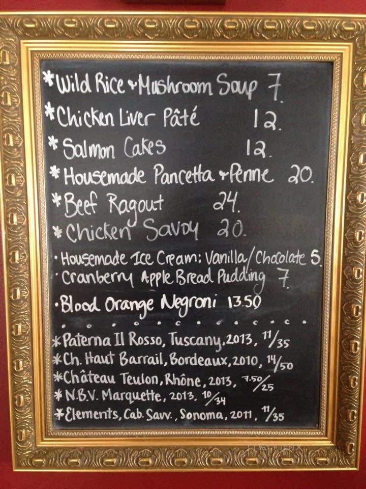 Peasant - Waitsfield, VT menu_pic