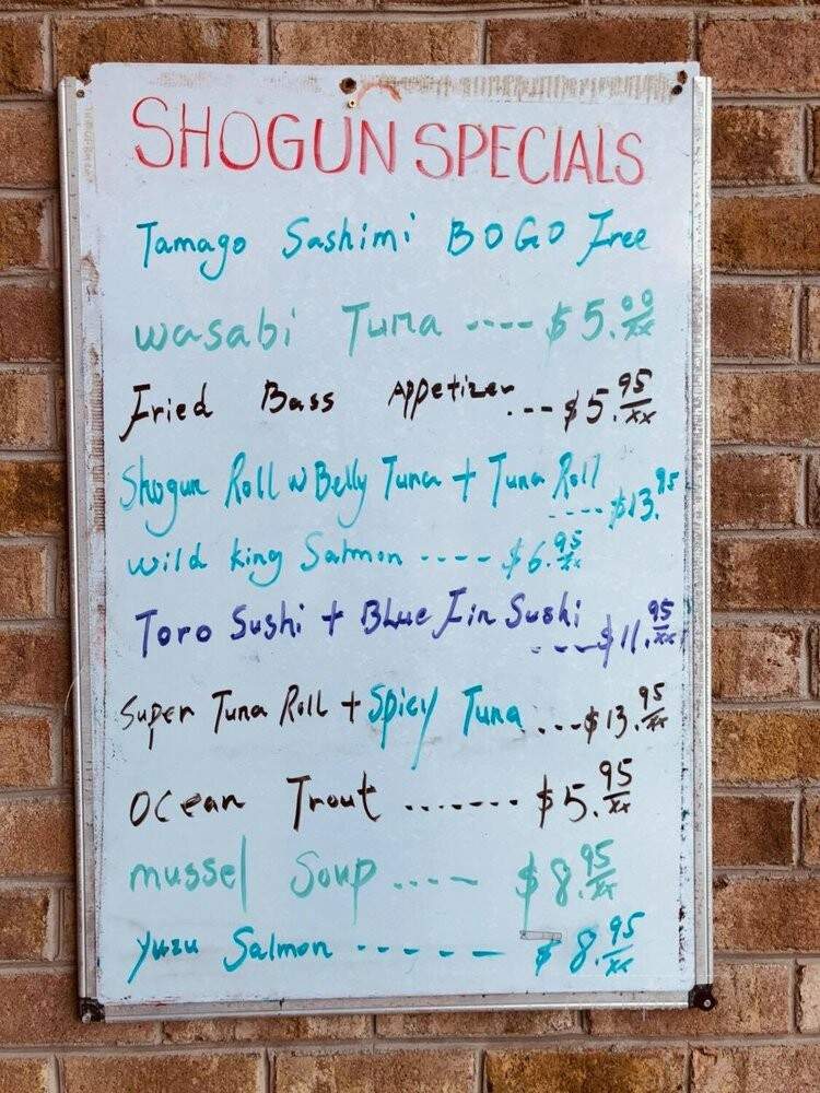 Shogun Japanese Restaurant - Greenville, NC menu_pic
