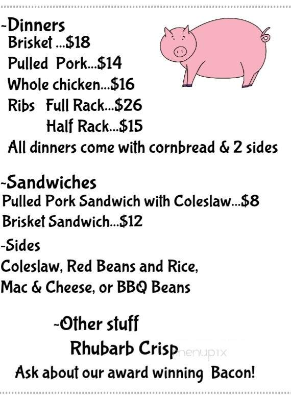 Bob's BBQ Emporium - Arena, WI menu_pic