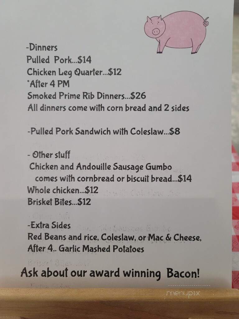 Bob's BBQ Emporium - Arena, WI menu_pic