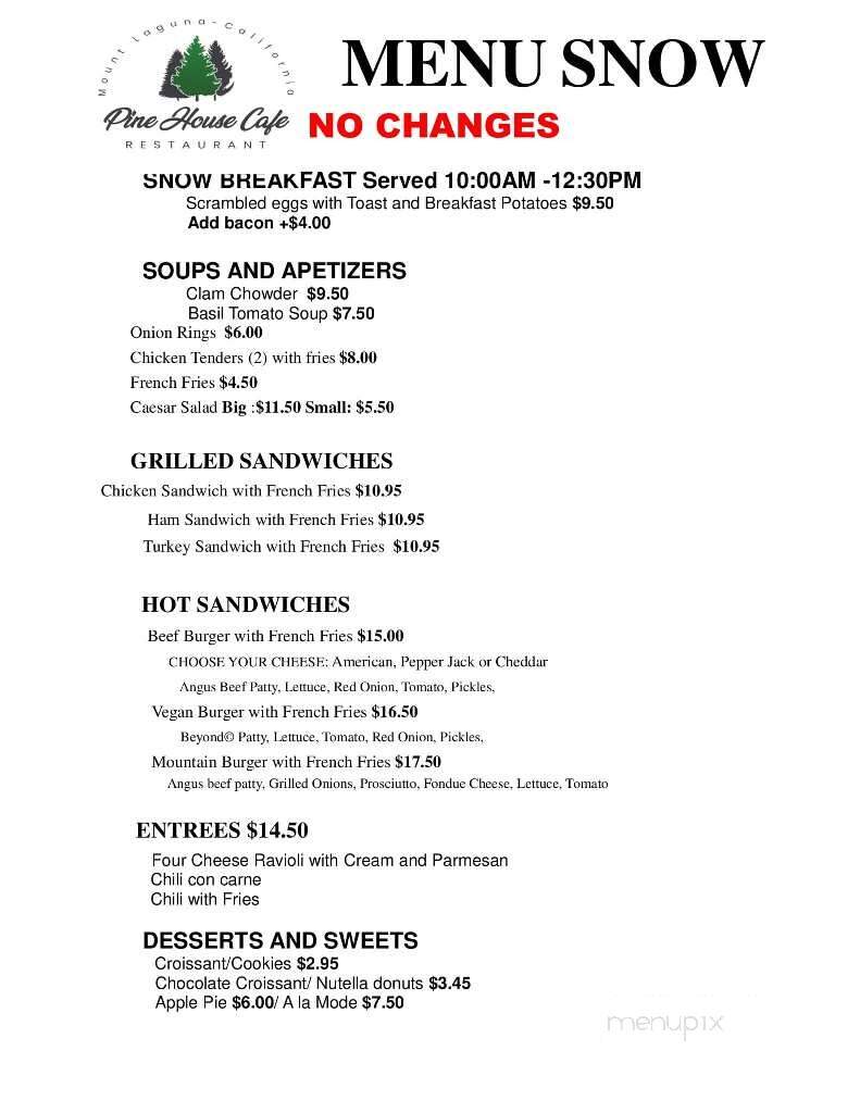 Pine House Cafe - Alpine, CA menu_pic