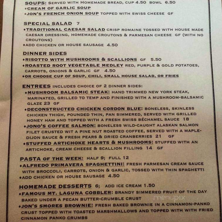 Pine House Cafe - Alpine, CA menu_pic