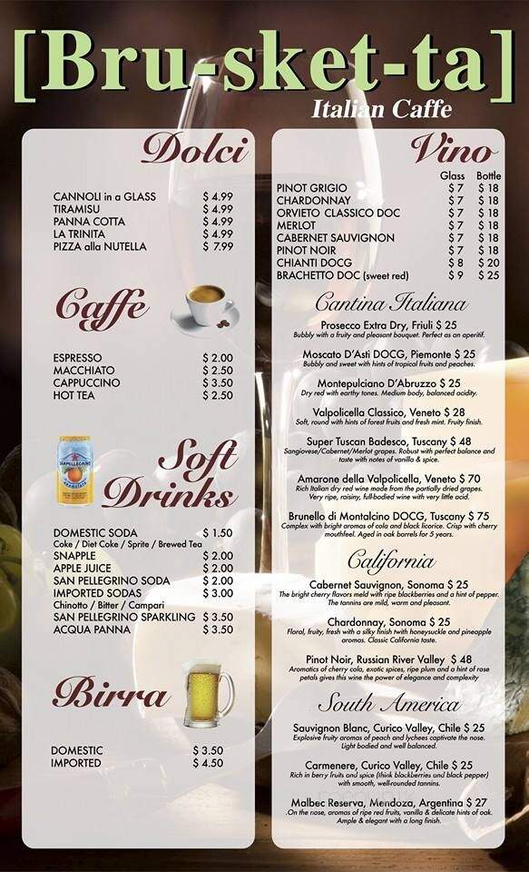 Brusketta Italian Caffe - Pembroke Pines, FL menu_pic