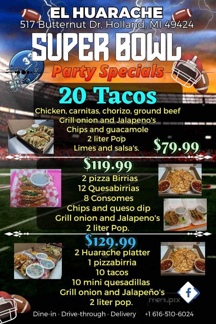 El Huarache - Holland, MI menu_pic