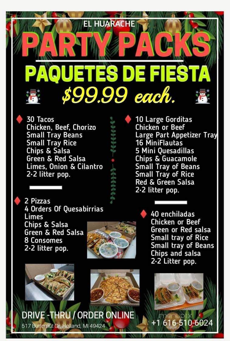 El Huarache - Holland, MI menu_pic
