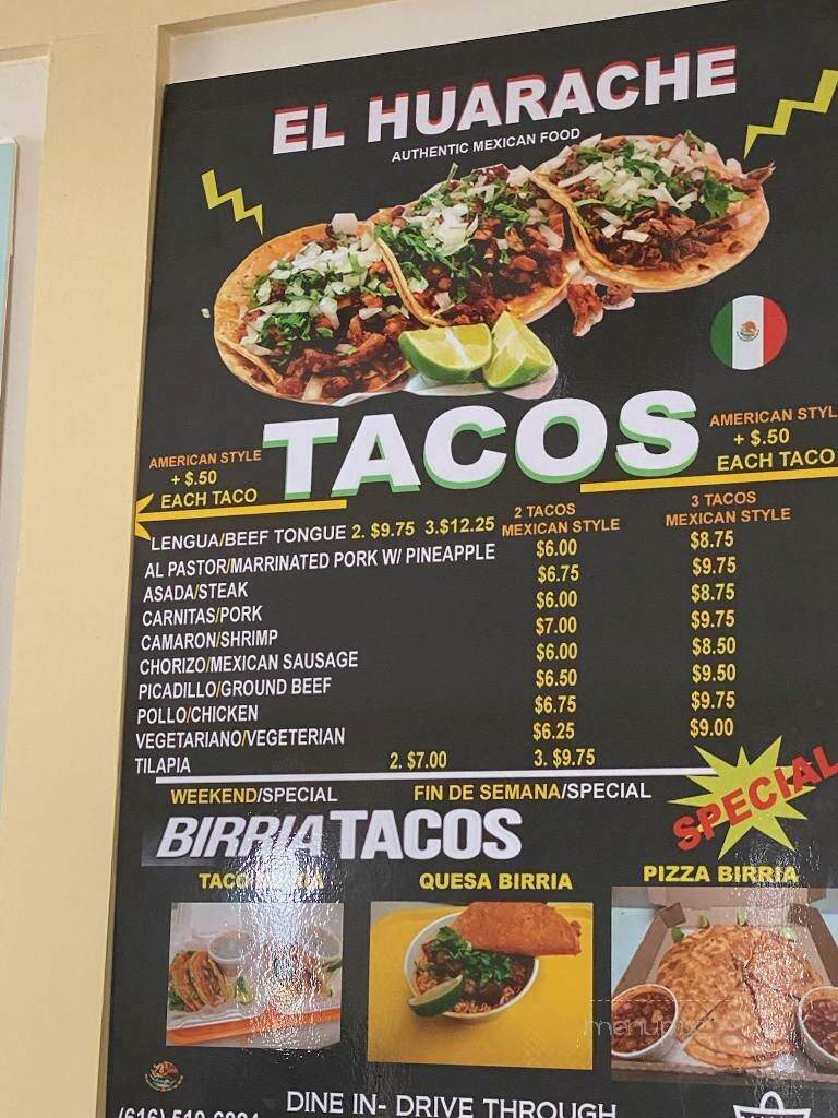 El Huarache - Holland, MI menu_pic