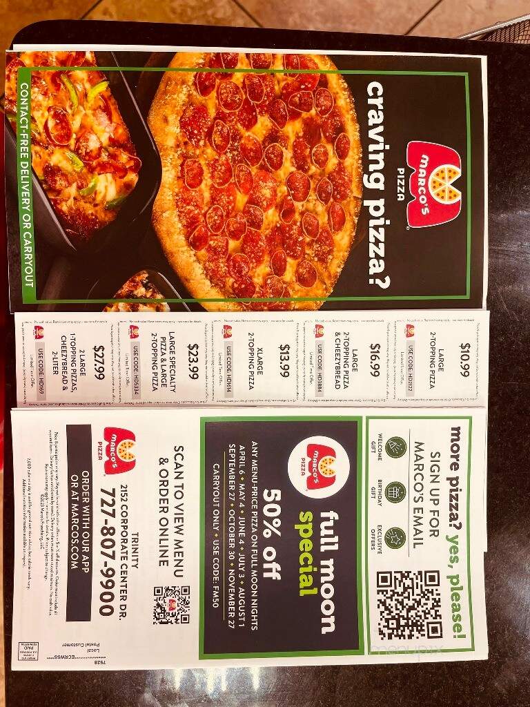 Marco's Pizza - Trinity, FL menu_pic