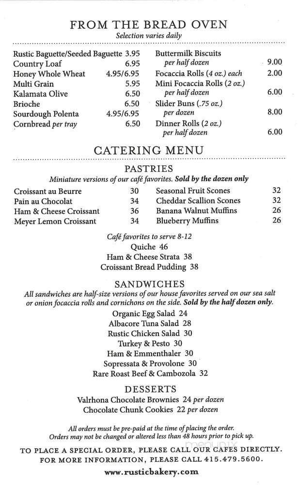 Rustic Bakery - Larkspur, CA