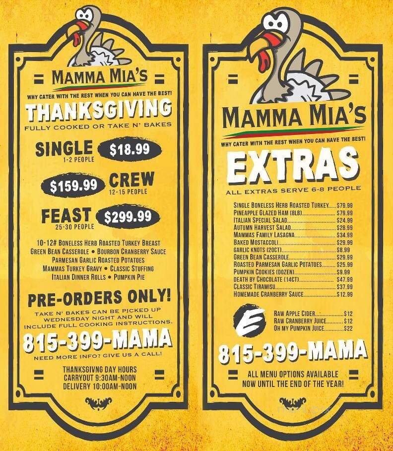 Mamma Mia's - Rockford, IL menu_pic