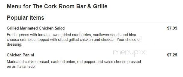 Cork Room - Orlando, FL menu_pic