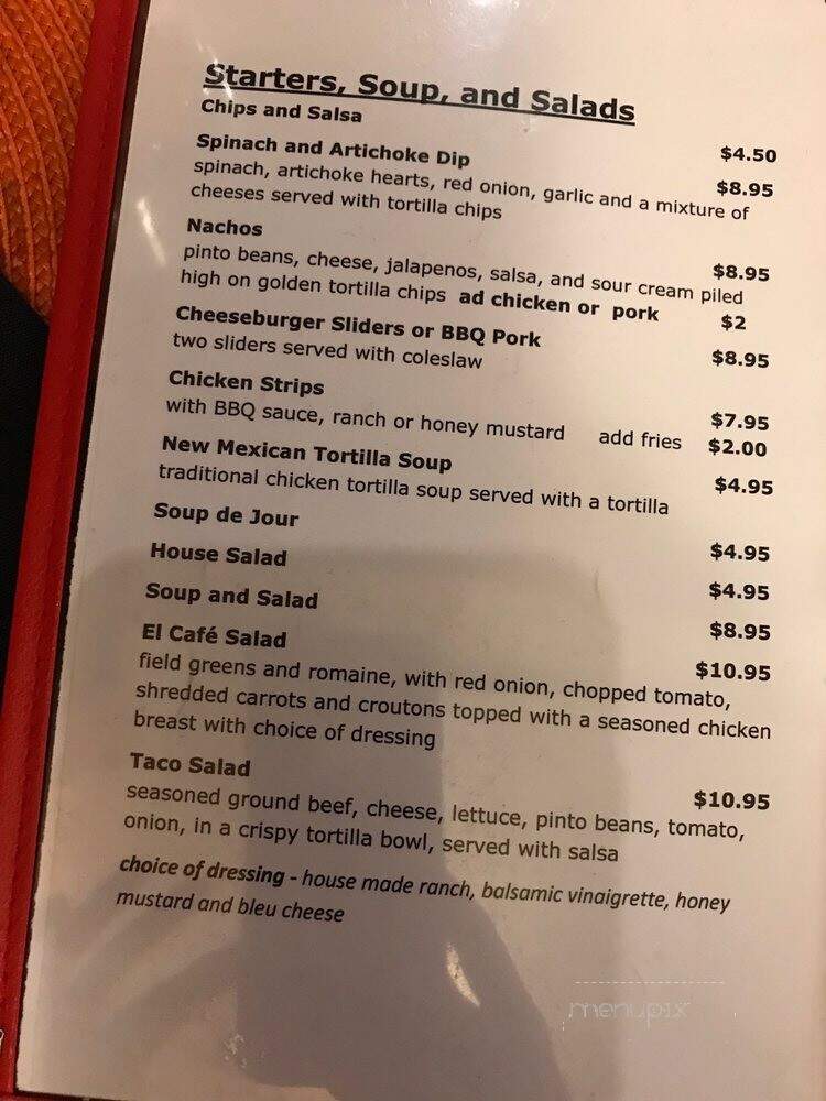 El Cafe at Inn at Santa Fe - Santa Fe, NM menu_pic
