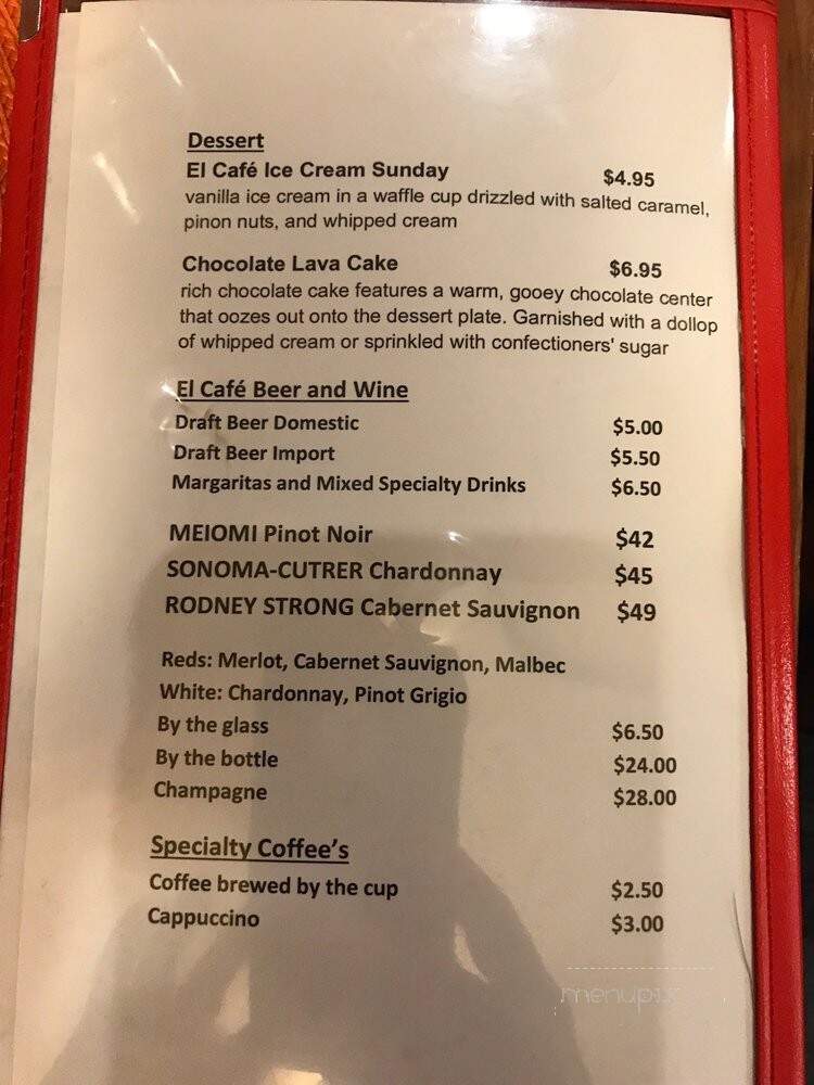 El Cafe at Inn at Santa Fe - Santa Fe, NM menu_pic
