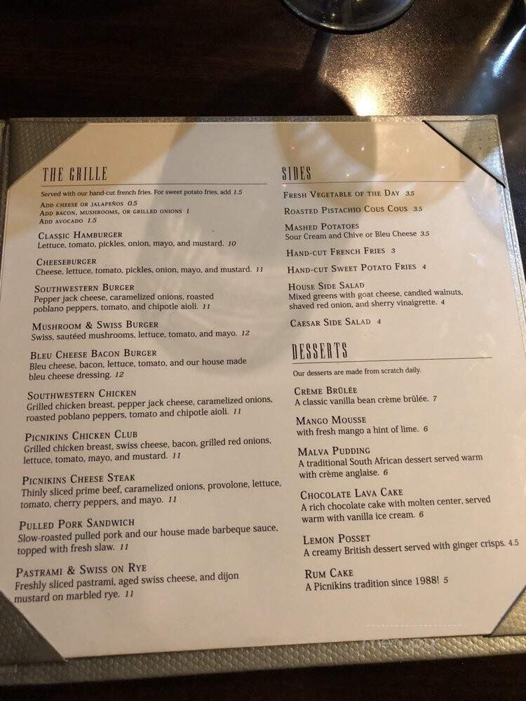 Picnikins Patio Cafe - San Antonio, TX menu_pic