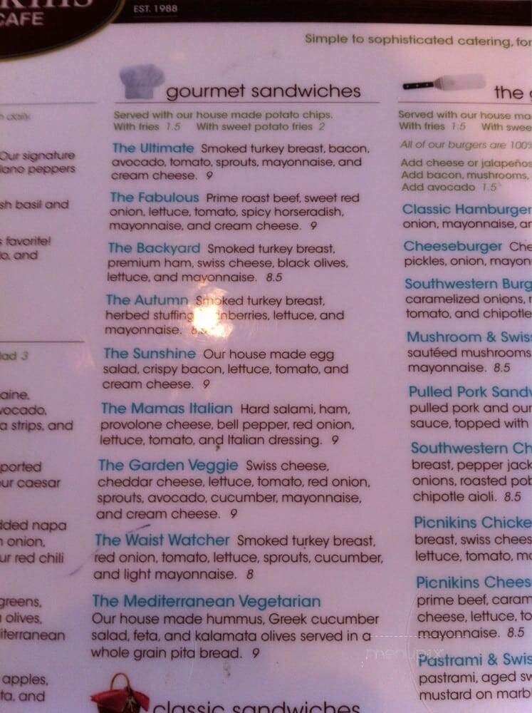 Picnikins Patio Cafe - San Antonio, TX menu_pic