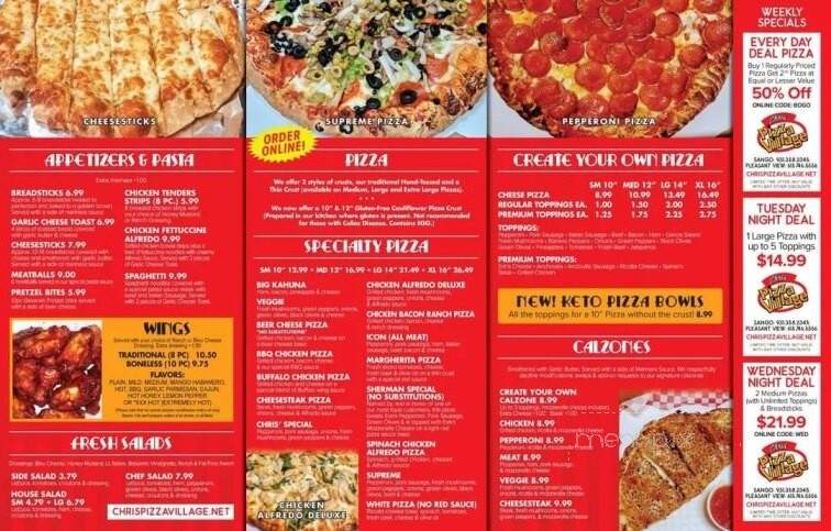 Chris' Pizza Village - Pleasant View, TN menu_pic