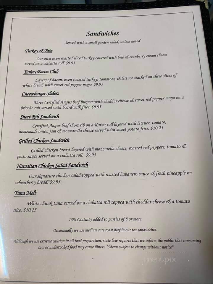 Sugarplums and Tea - Lancaster, PA menu_pic