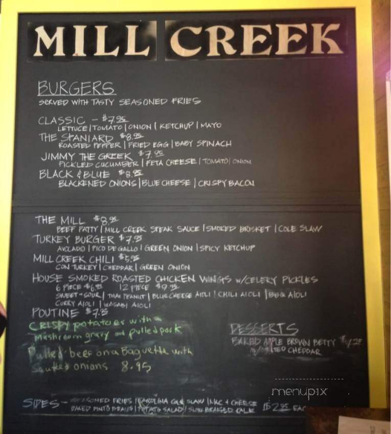 Mill Creek BBQ, Burgers and Drive-Thru - Redlands, CA menu_pic