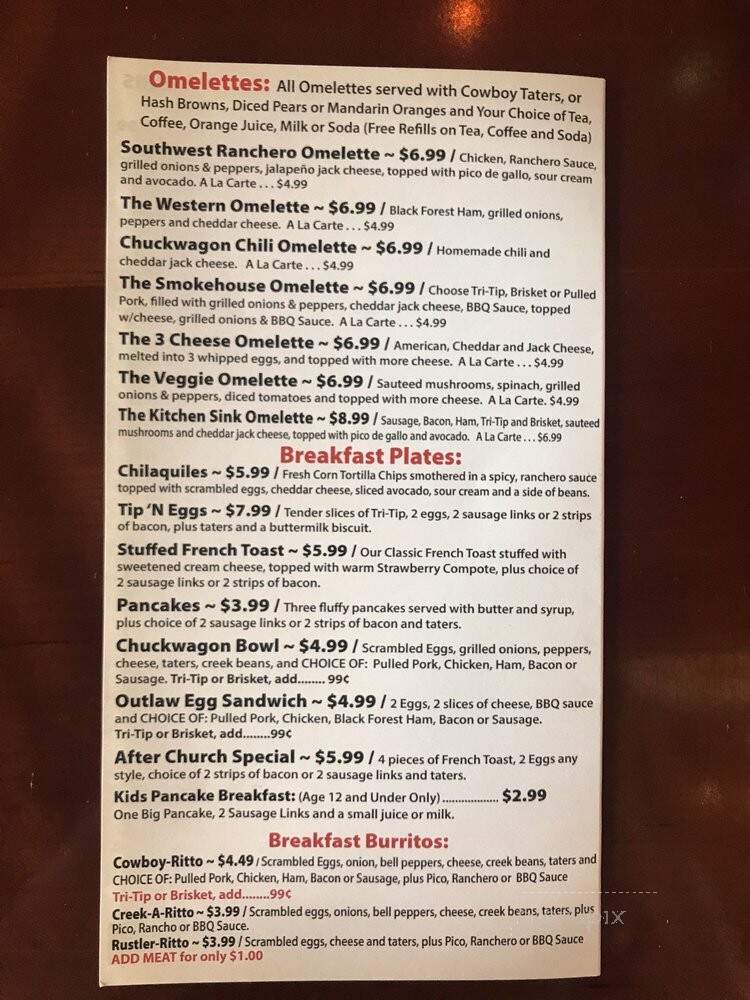 Mill Creek BBQ, Burgers and Drive-Thru - Redlands, CA menu_pic