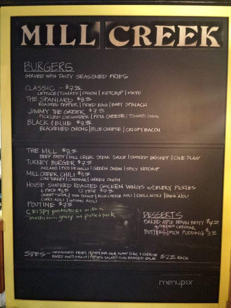 Mill Creek BBQ, Burgers and Drive-Thru - Redlands, CA menu_pic