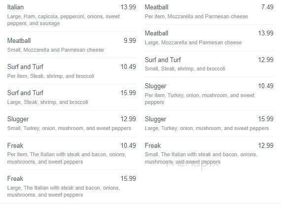 Cornerpocket Pizza - Shickshinny, PA menu_pic