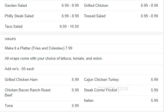 Cornerpocket Pizza - Shickshinny, PA menu_pic