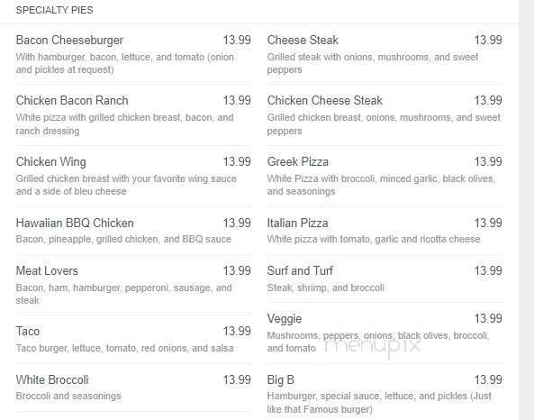 Cornerpocket Pizza - Shickshinny, PA menu_pic