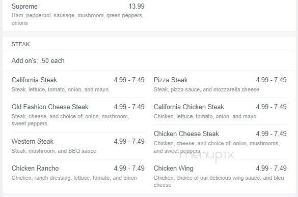 Cornerpocket Pizza - Shickshinny, PA menu_pic