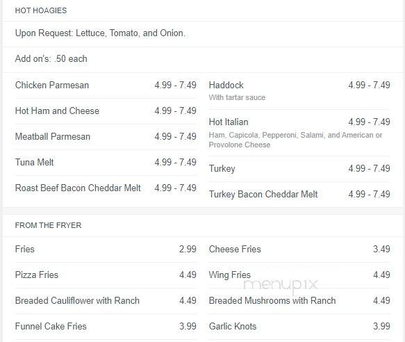 Cornerpocket Pizza - Shickshinny, PA menu_pic