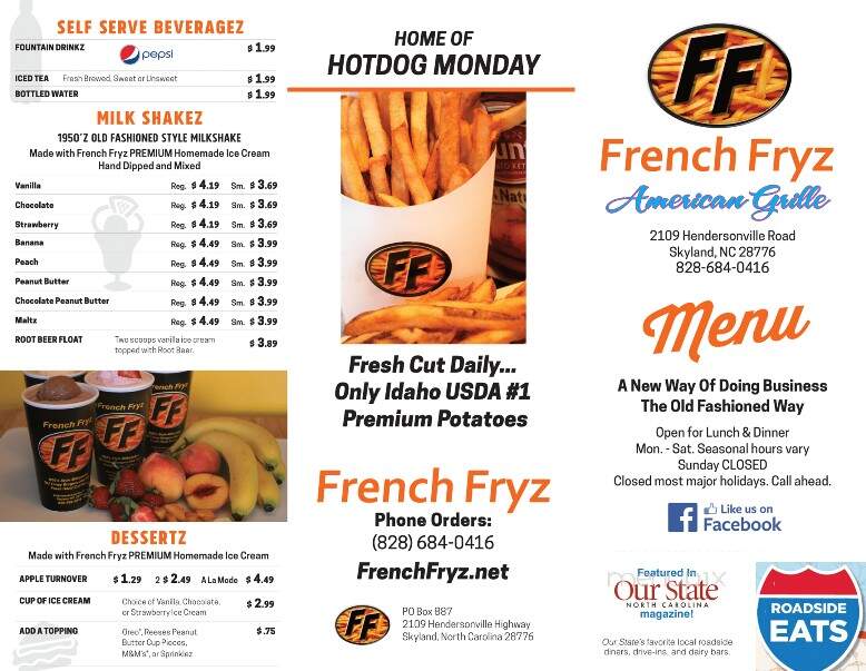 French Fryz - Arden, NC menu_pic