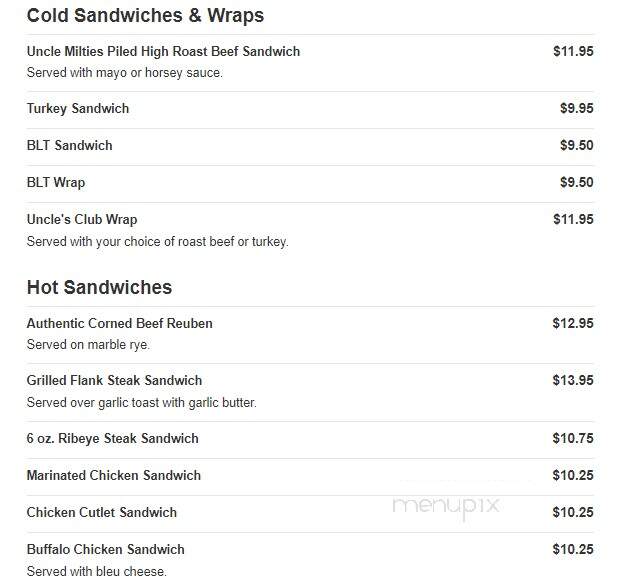 My Uncle's Place - Binghamton, NY menu_pic