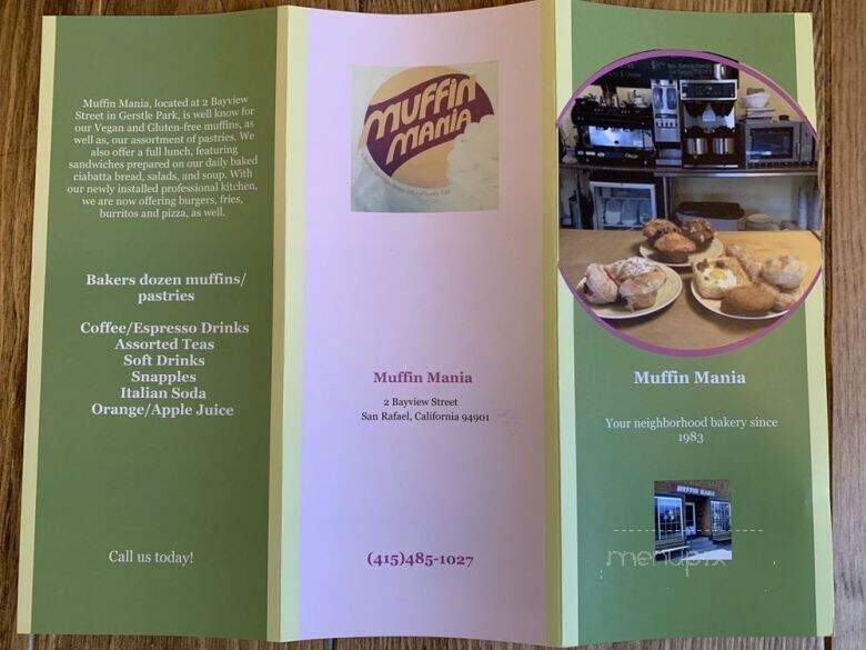 Muffin Mania - San Rafael, CA menu_pic