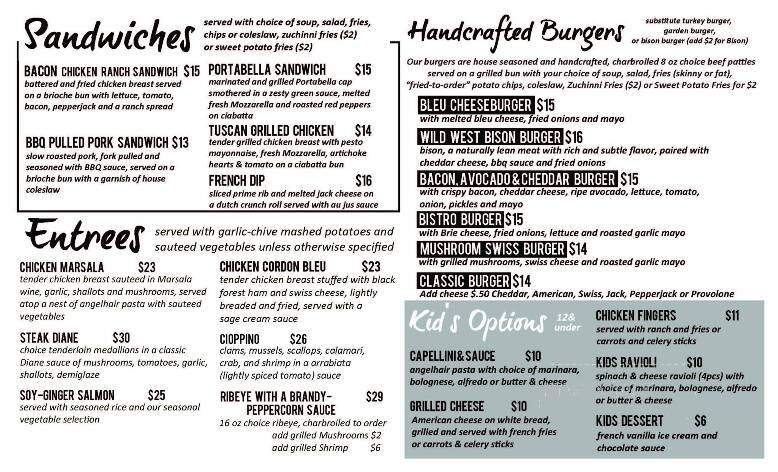 The Club Car - Auburn, CA menu_pic